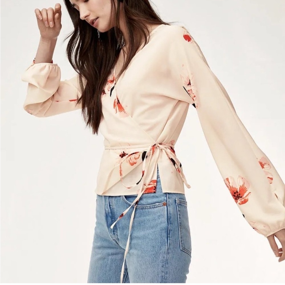 Wilfred | Lilia Green Floral Wrap Blouse - Picture 3 of 9